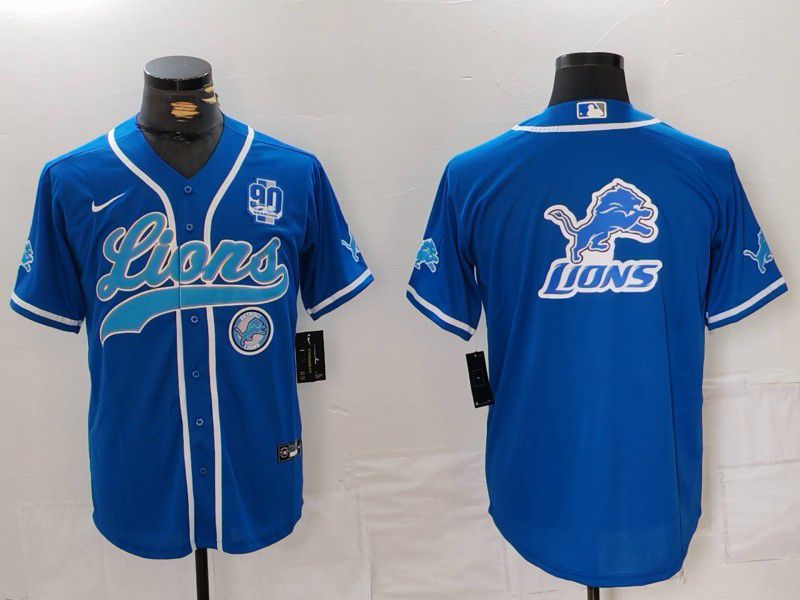 Men Detroit Lions Blank Blue Second generation joint name 2024 Nike Limited NFL Jersey style 8->philadelphia eagles->NFL Jersey